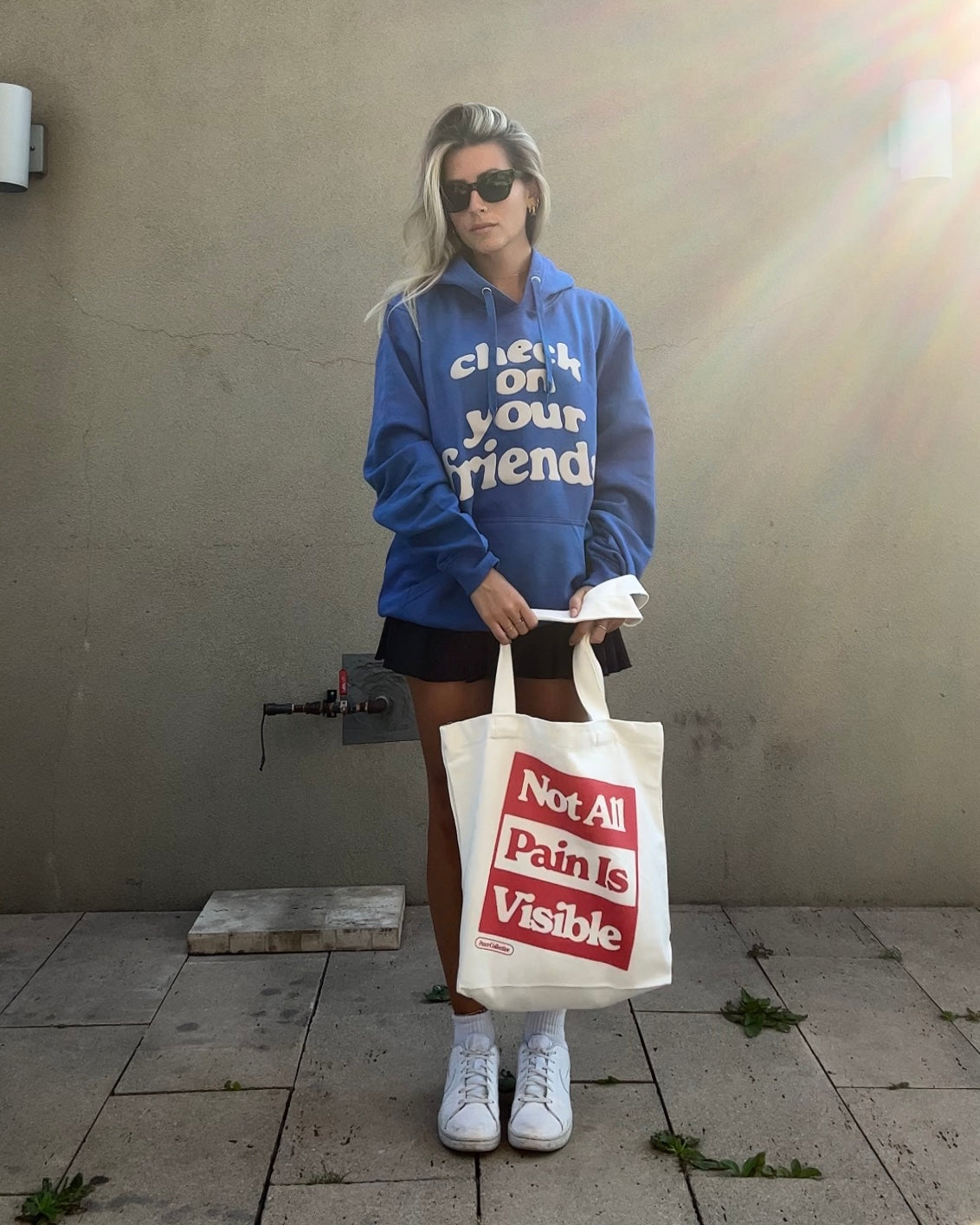 Check on your friends Hoodie - Royal