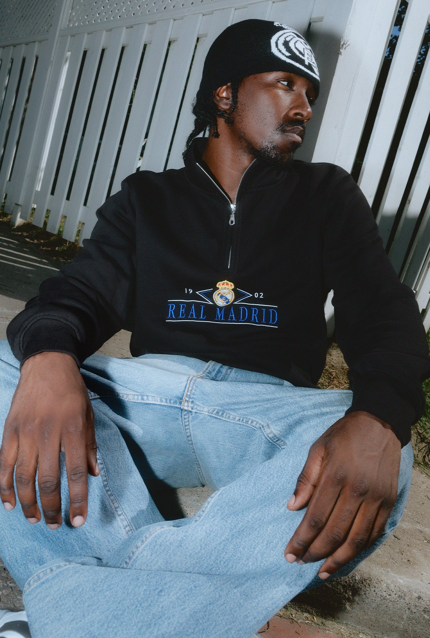 Real Madrid Quarter Zip - Black