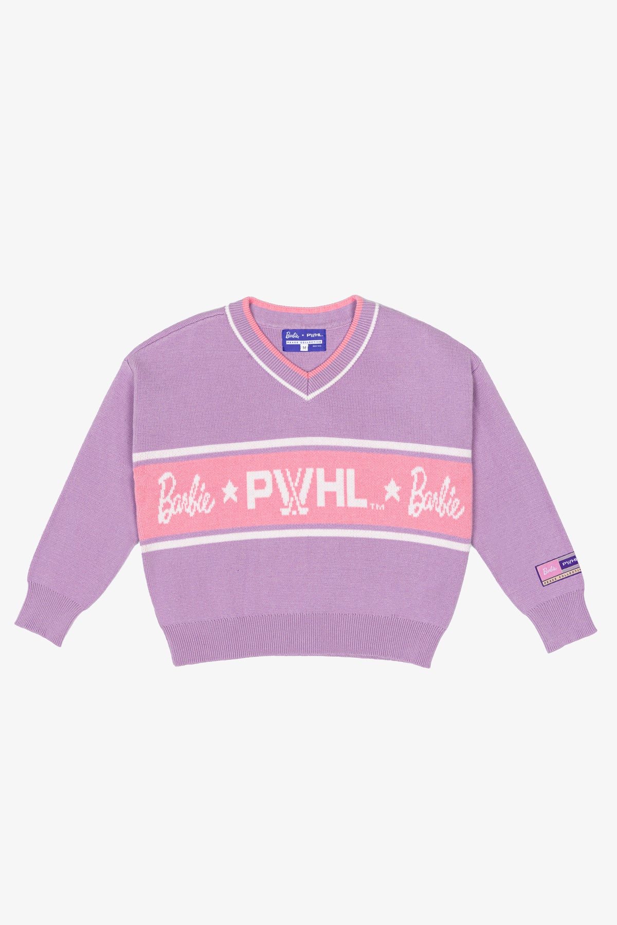 Barbie x PWHL Womens V-Neck Knit Sweater - Pastel Lilac