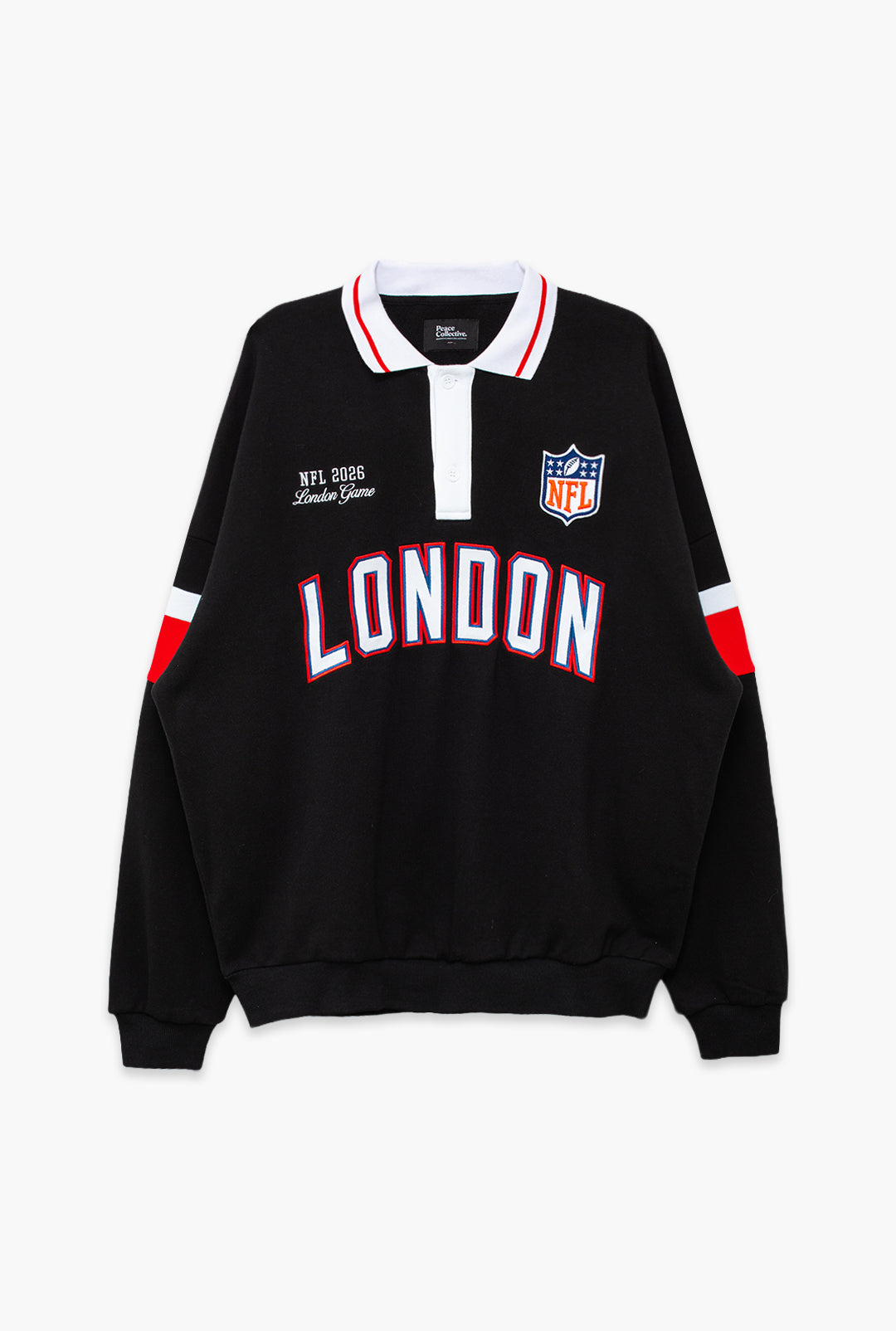 NFL London Oversized Rugby - Black / Red