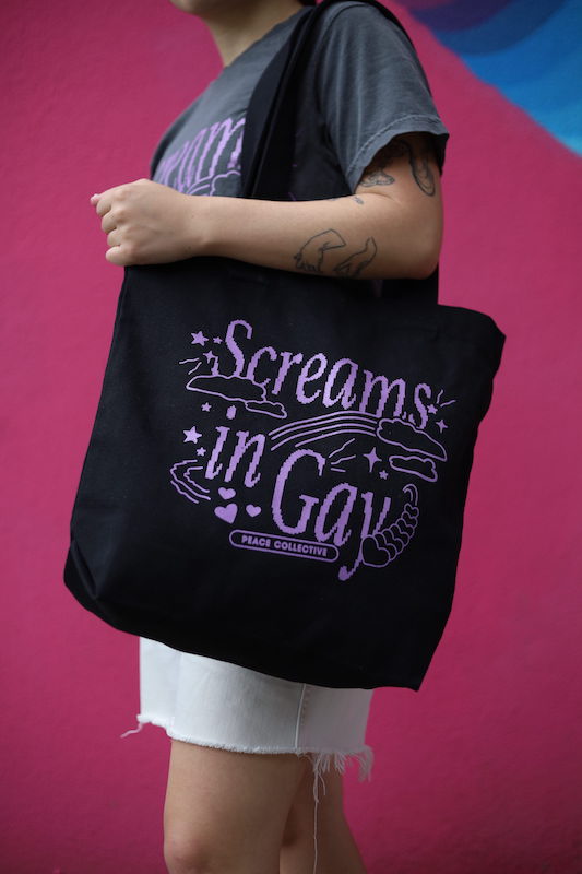 Screams in Gay Tote Bag - Black