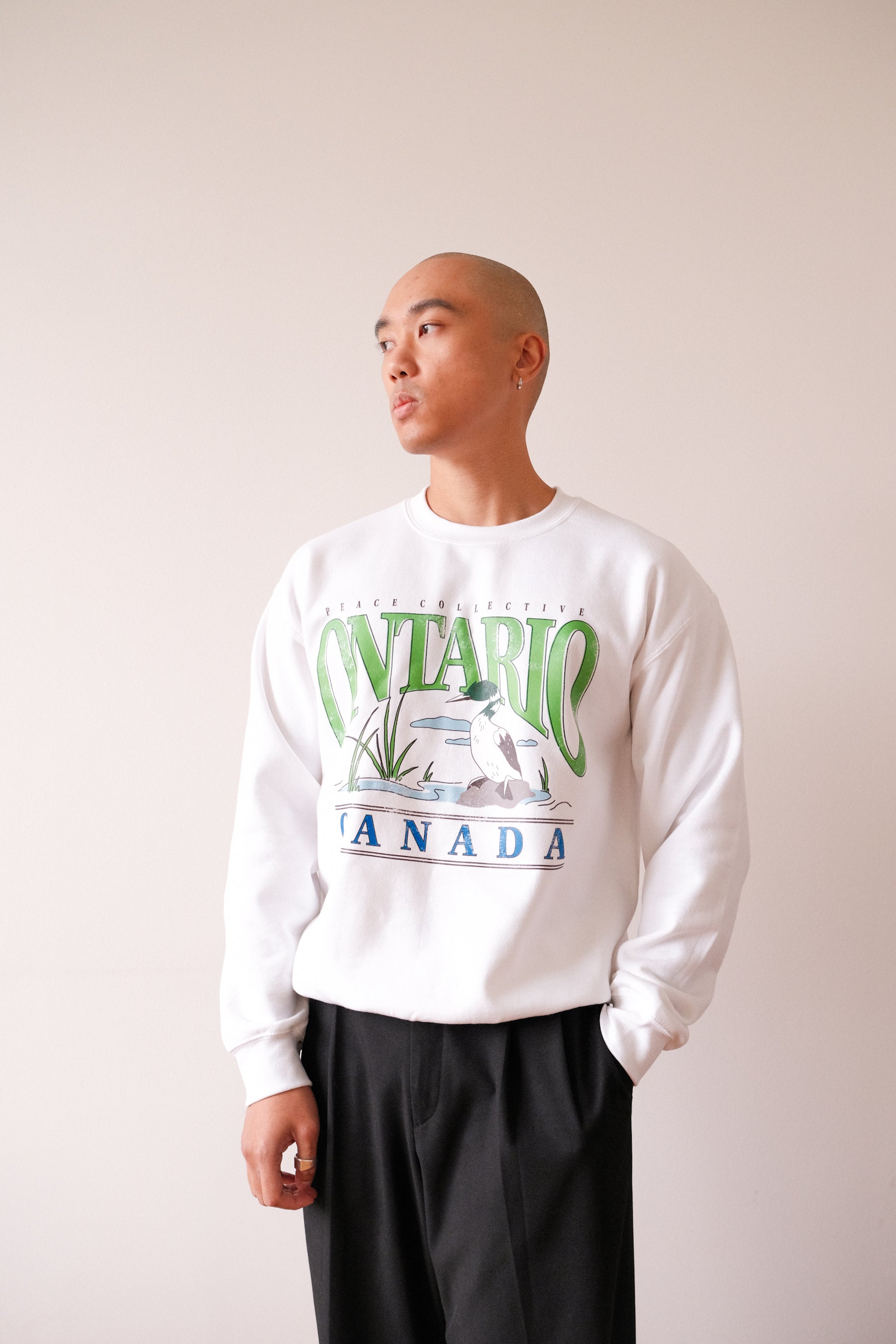 Ontario Loon Vintage Crewneck - White