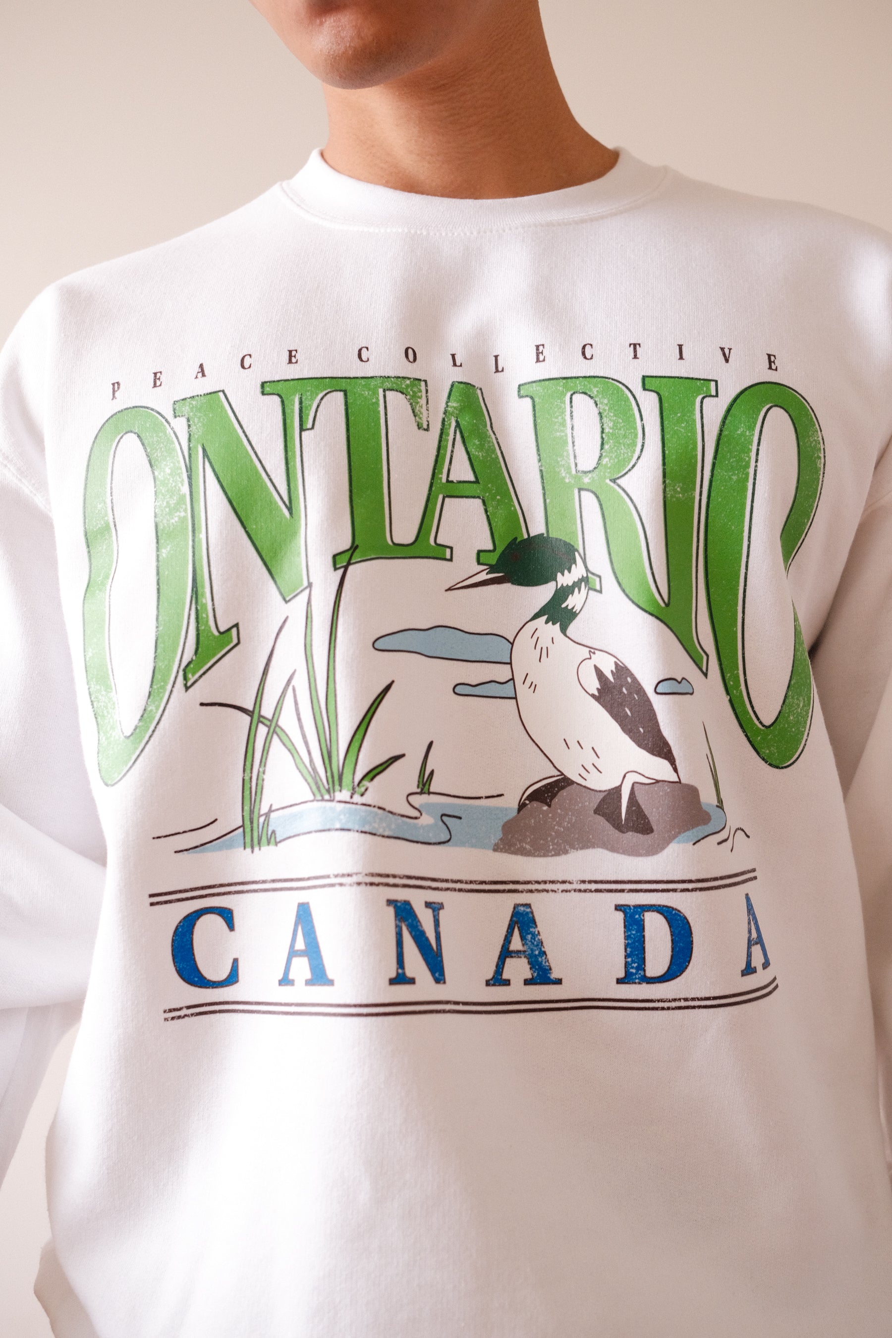 Ontario Loon Vintage Crewneck - White