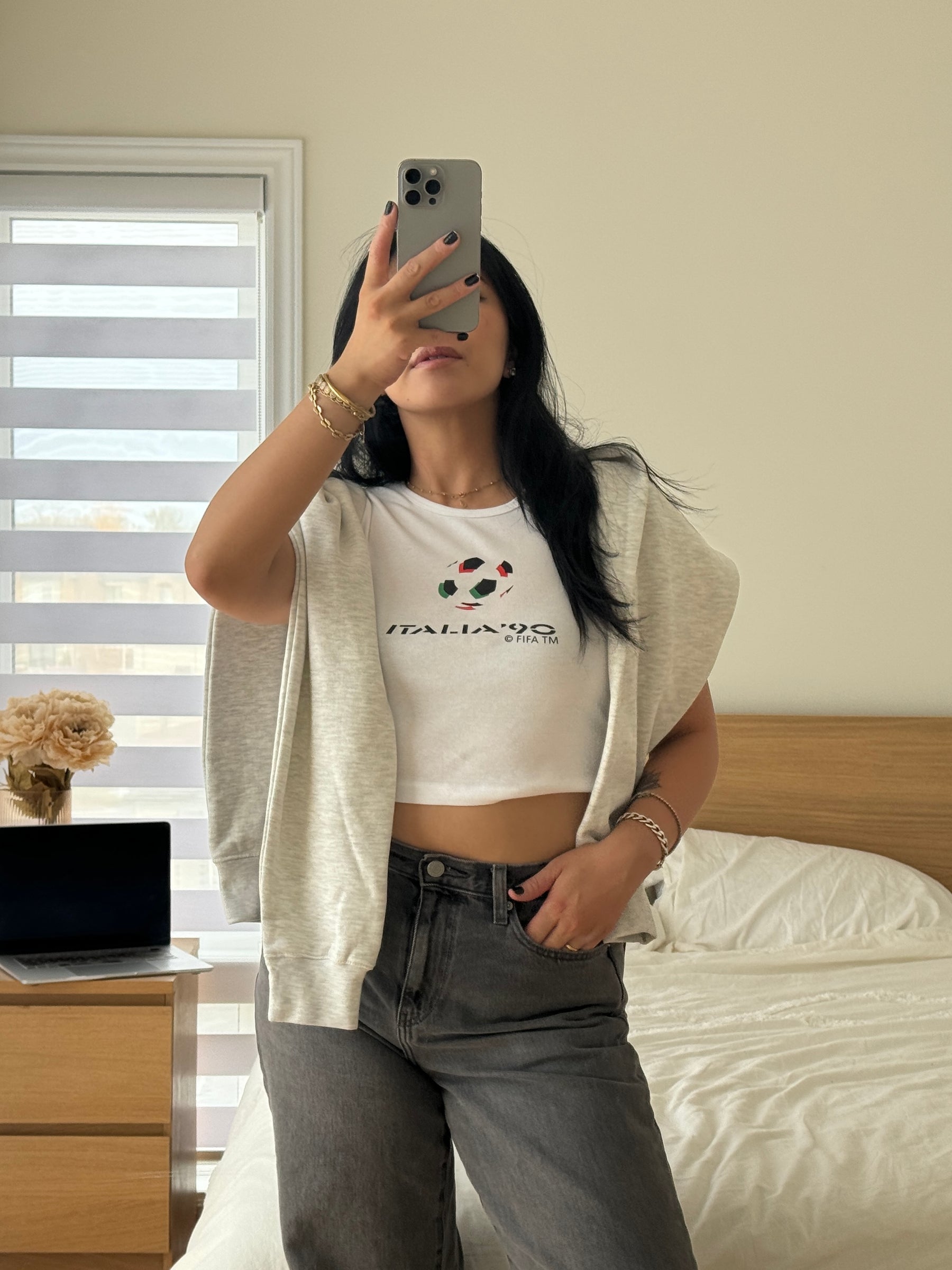 T-shirt pour bébé Coupe du Monde FIFA Italie 1990 - Blanc