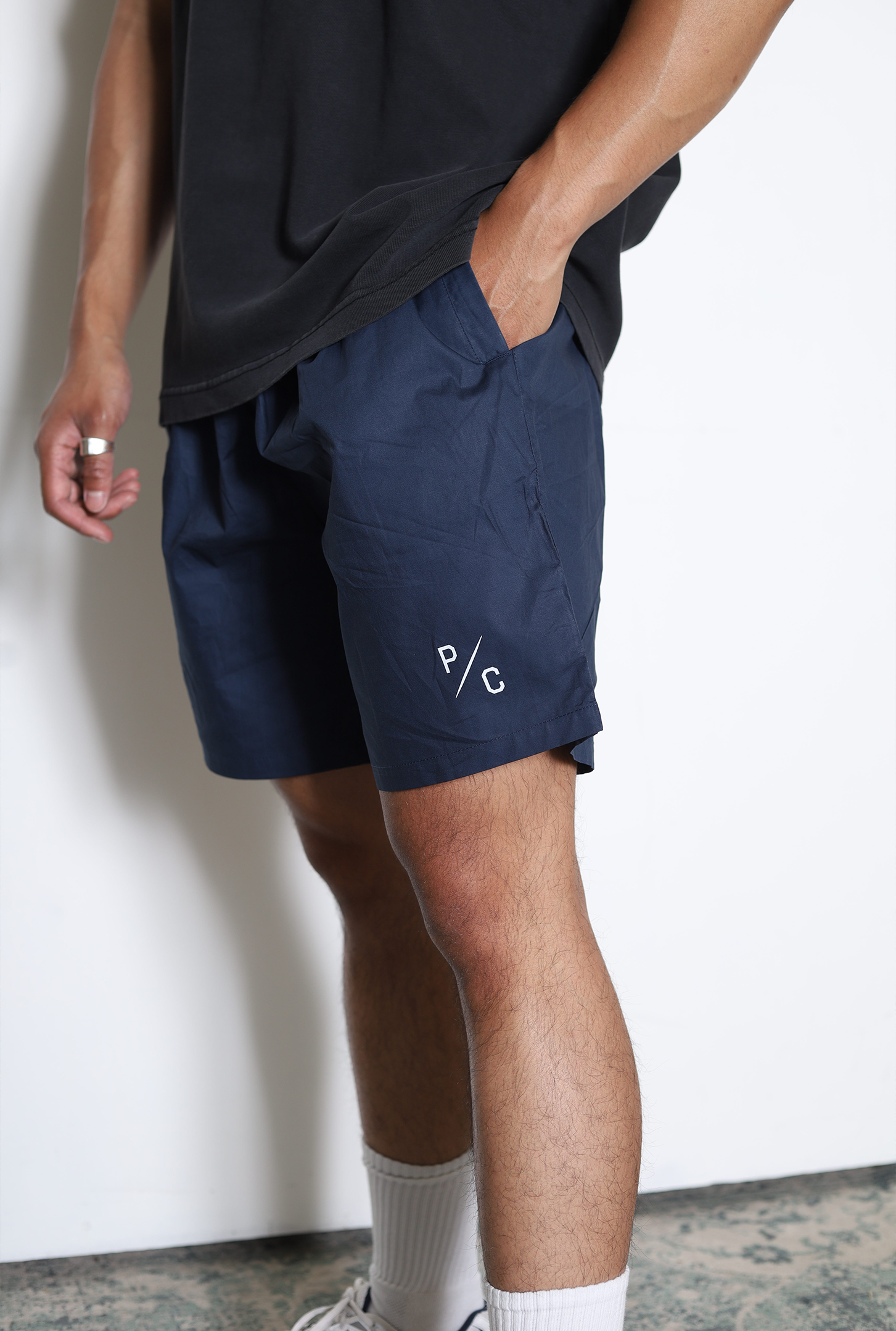 "TO" Peace Sign Board Shorts - Petrol Blue