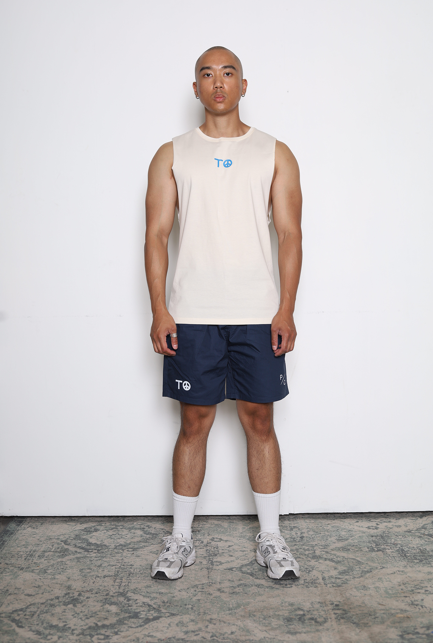 "TO" Peace Sign Barnard Tank - Ivory