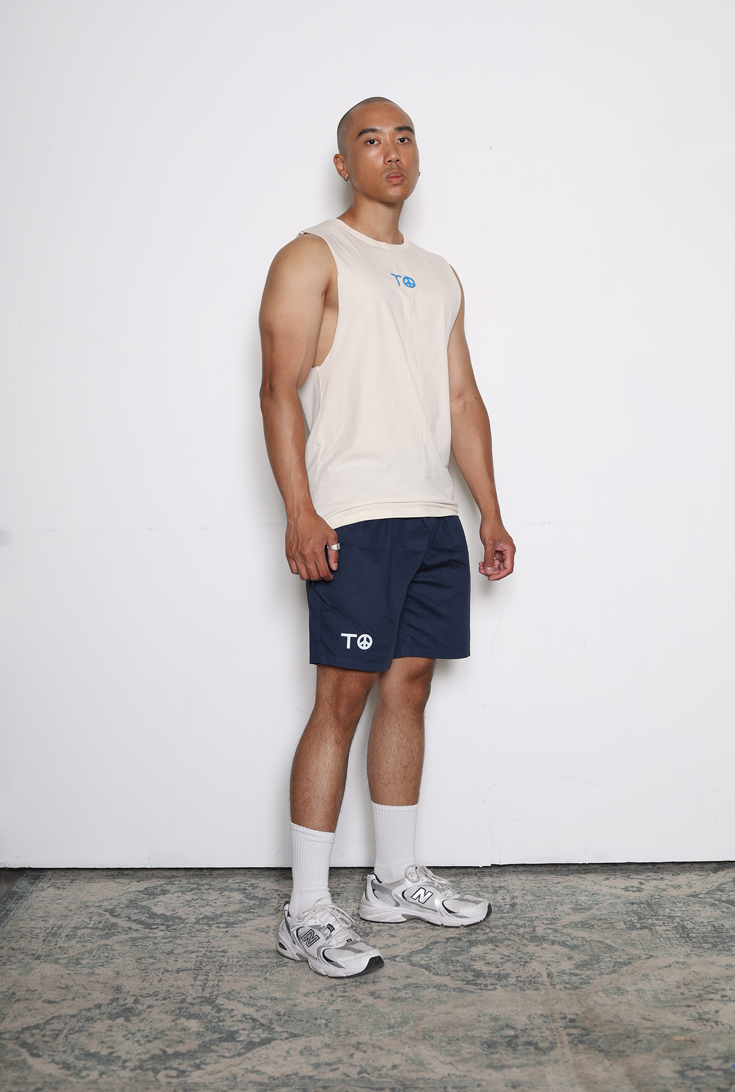 "TO" Peace Sign Barnard Tank - Ivory