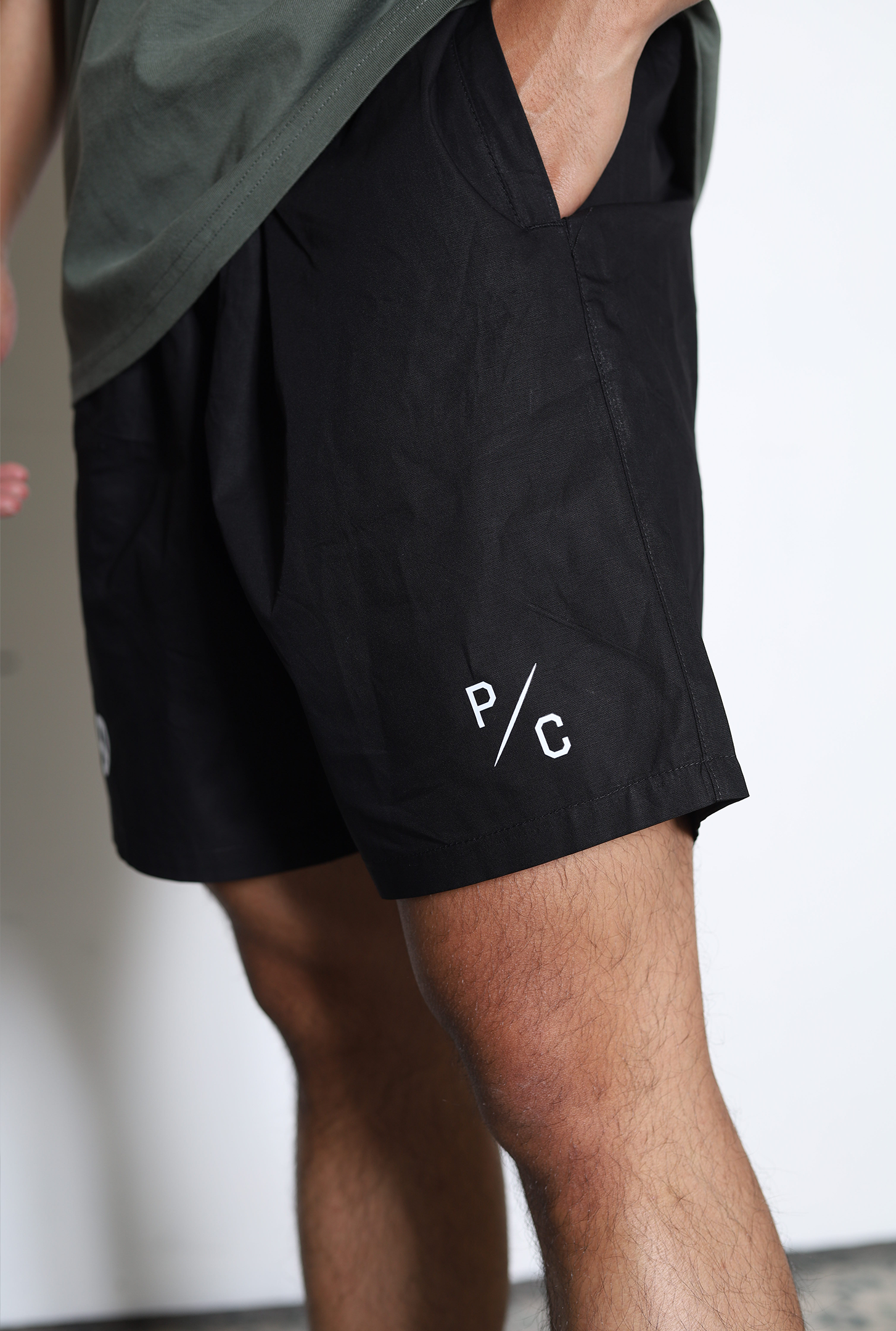 "TO" Peace Sign Board Shorts - Black