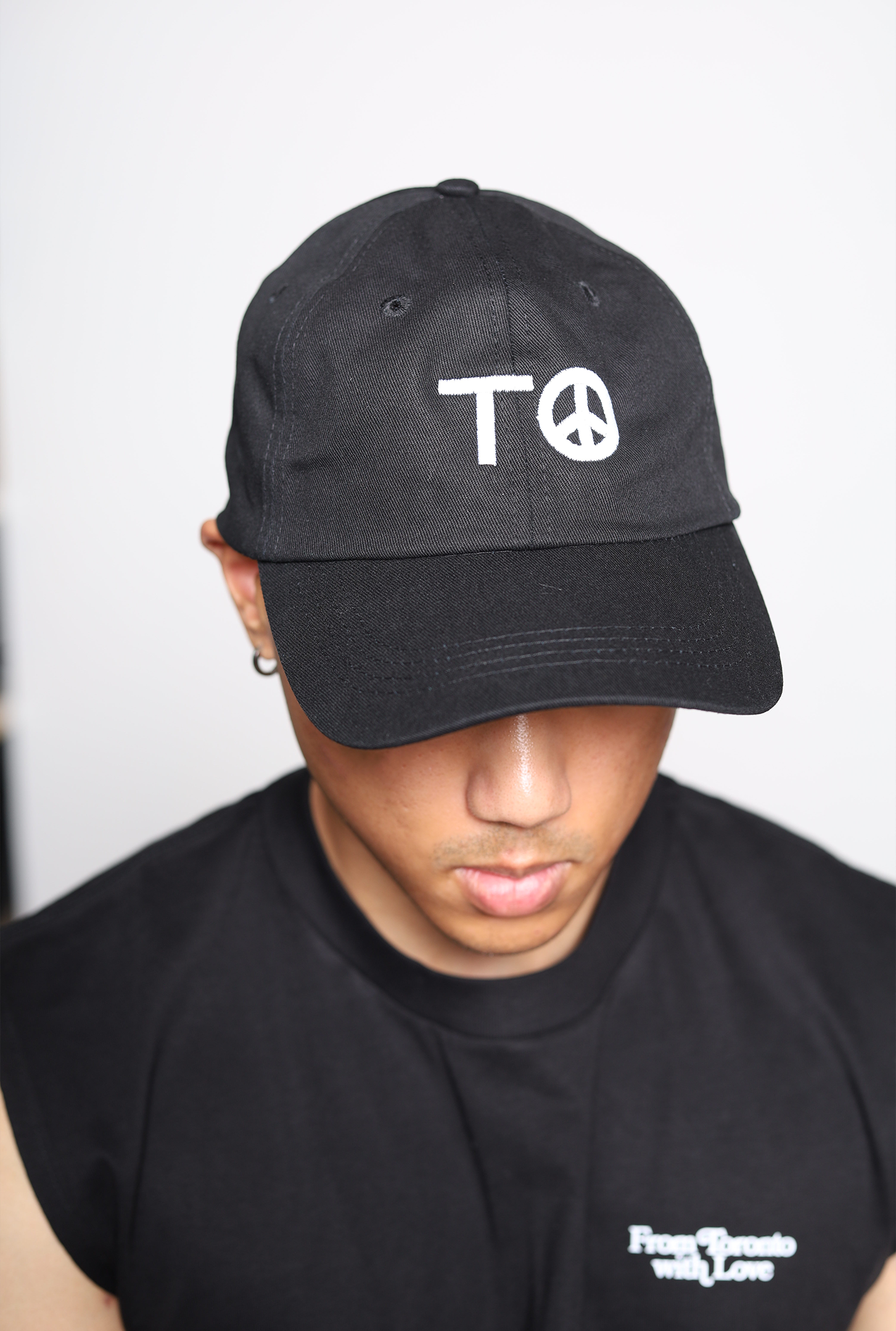 "TO" Peace Sign Dad Cap - Black