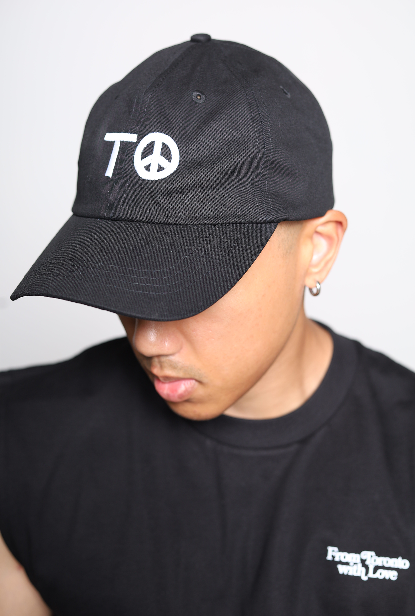 "TO" Peace Sign Dad Cap - Black