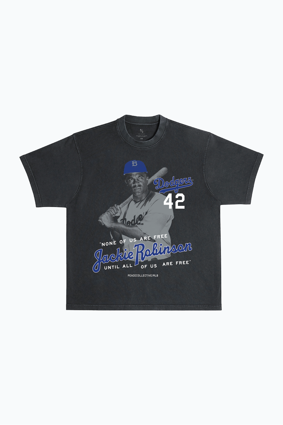 P/C x Jackie Robinson Garment Dyed T-Shirt - Black