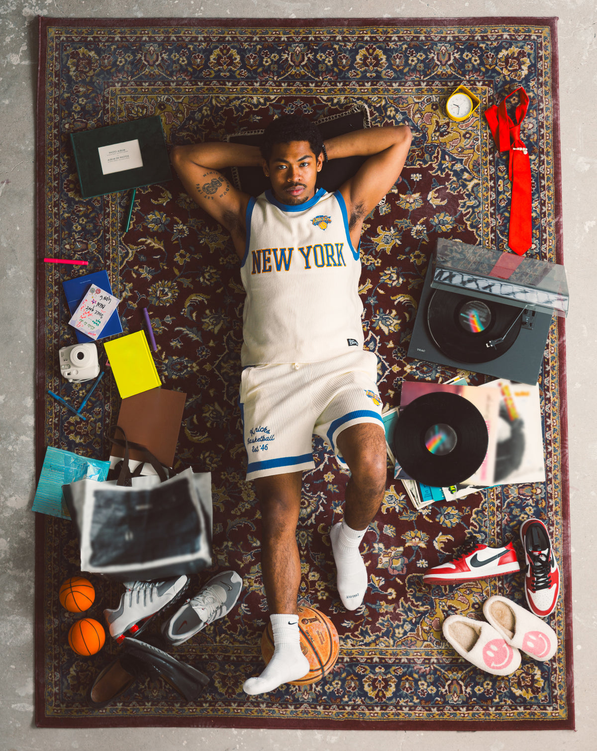 Maillot de basketball tricoté des Knicks de New York - Ivoire