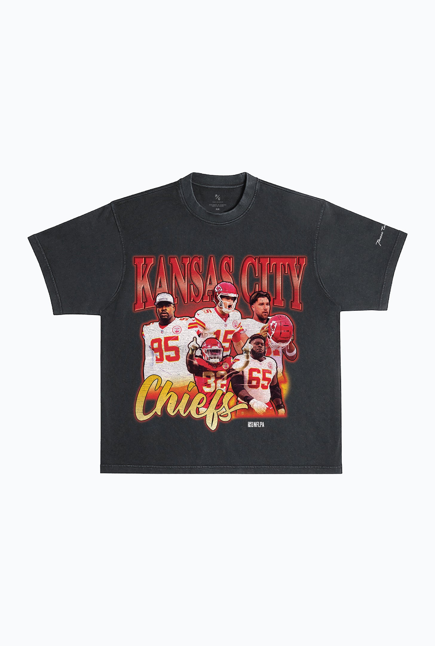 Kansas City Chiefs Vintage Heavyweight T-Shirt - Off Black