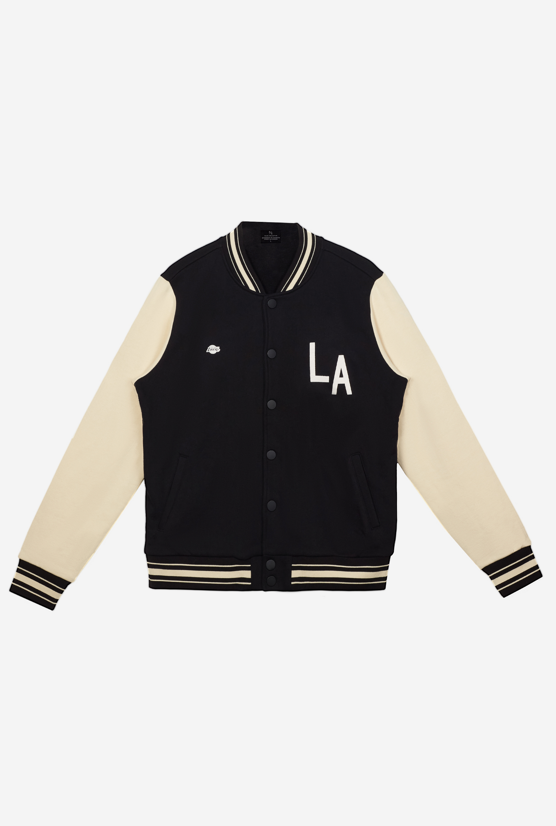 Basketball Lives in Los Angeles Letterman Jacket - Black/Cream