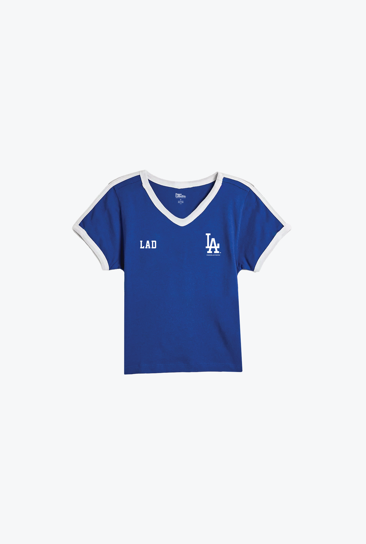 Los Angeles Dodgers Vintage V-Neck Baby Tee - Royal / White