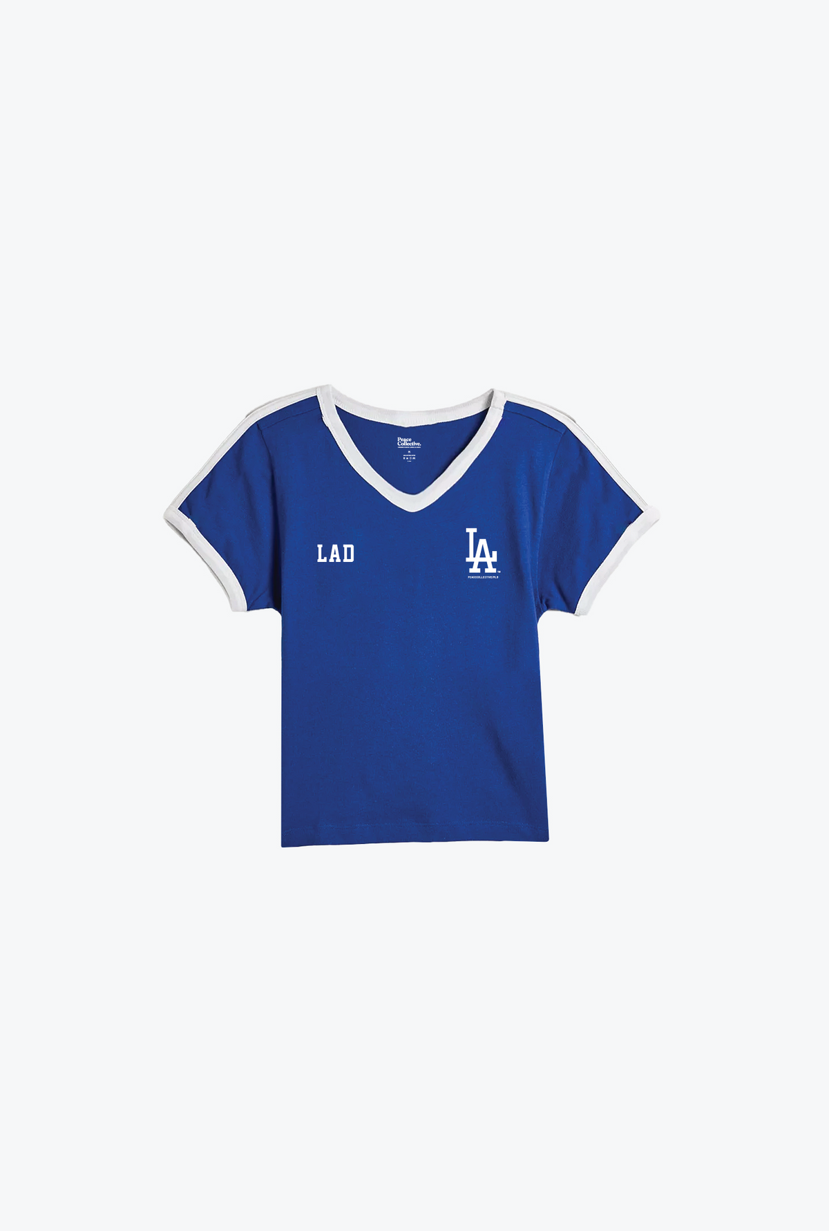 Los Angeles Dodgers Vintage V-Neck Baby Tee - Royal / White