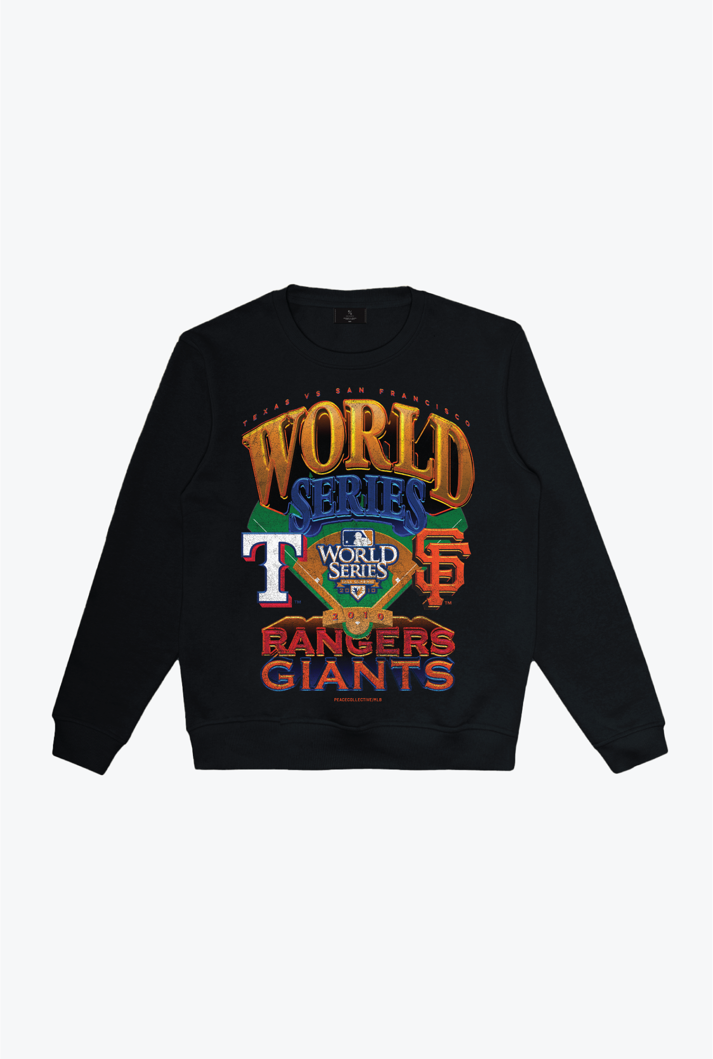 2010 World Series: San Francisco Giants Vs. Texas Rangers Crewneck - Black