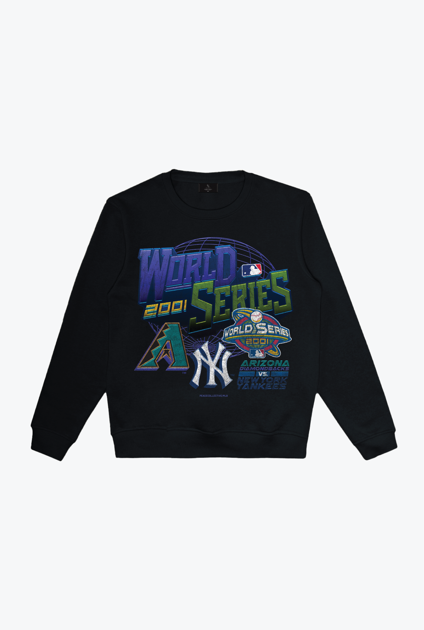 2001 World Series: Arizona Diamondbacks Vs. New York Yankees Crewneck - Black