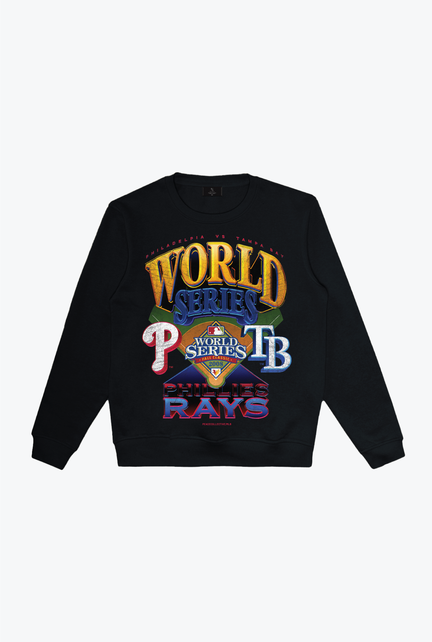 2008 World Series: Philadelphia Phillies Vs. Tampa Bay Rays Crewneck - Black