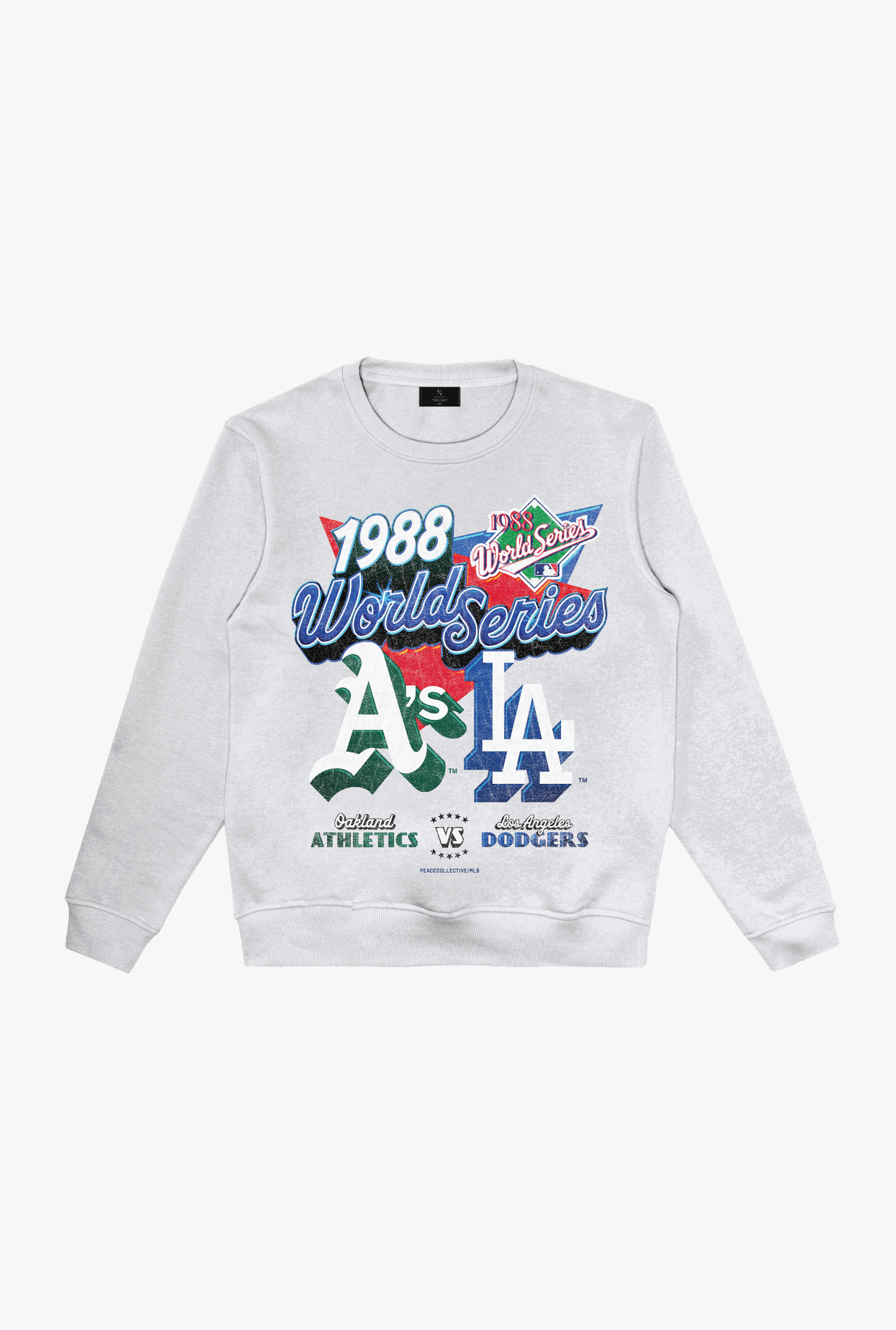 1988 World Series: LA Dodgers Vs. Oakland Athletics Crewneck - Ash