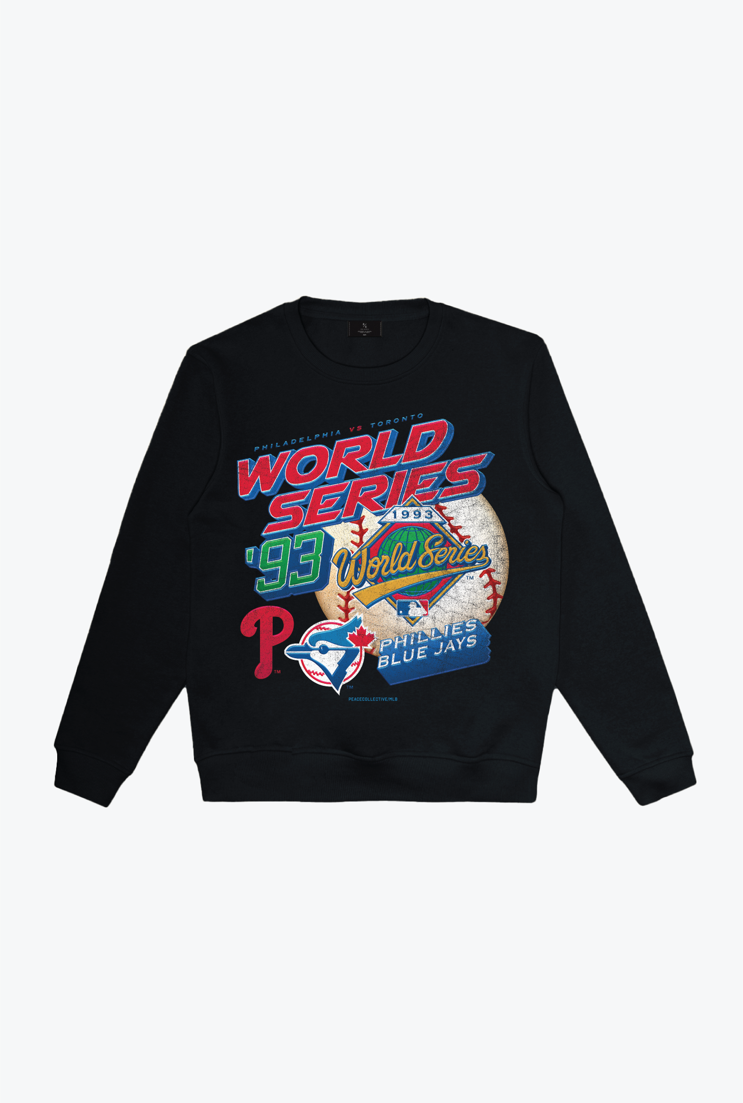 1993 World Series: Toronto Blue Jays Vs. Philadelphia Phillies Crewneck - Black