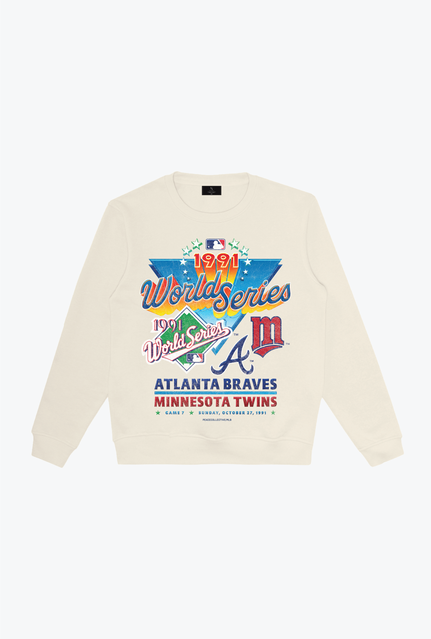 1991 World Series: Minnesota Twins Vs. Atlanta Braves Crewneck - Ivory