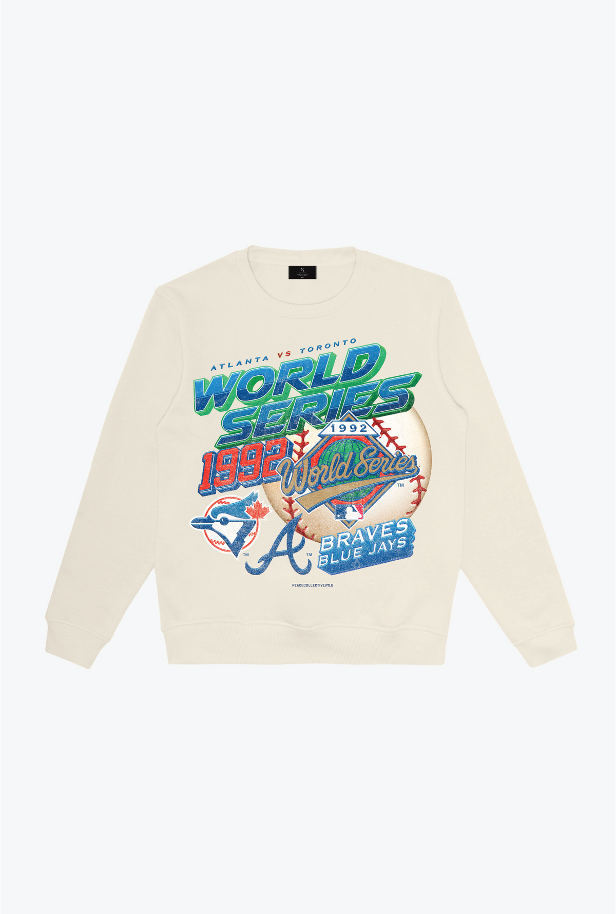 1992 World Series: Toronto Blue Jays Vs. Atlanta Braves Crewneck - Ivory