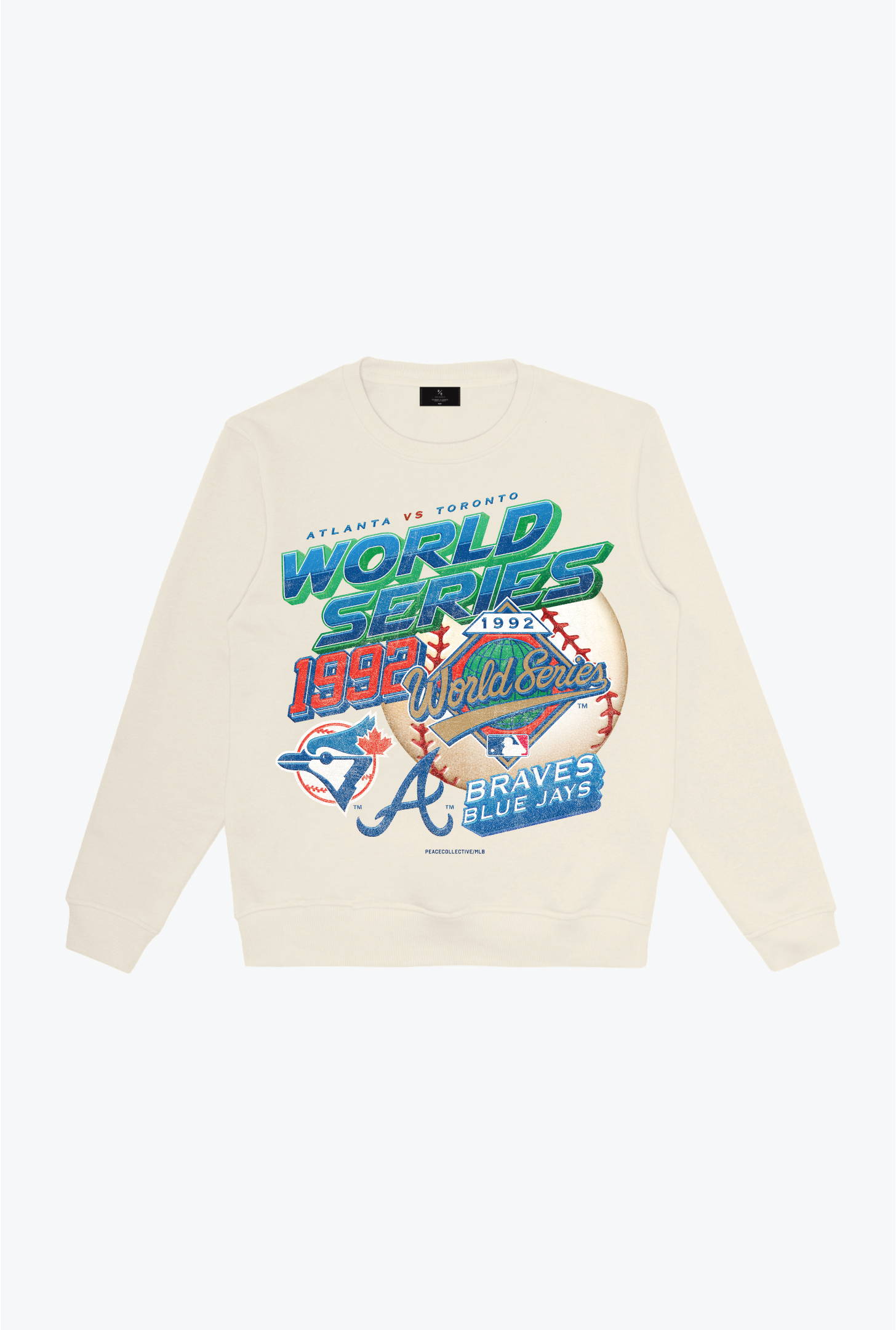 1992 World Series: Toronto Blue Jays Vs. Atlanta Braves Crewneck - Ivory