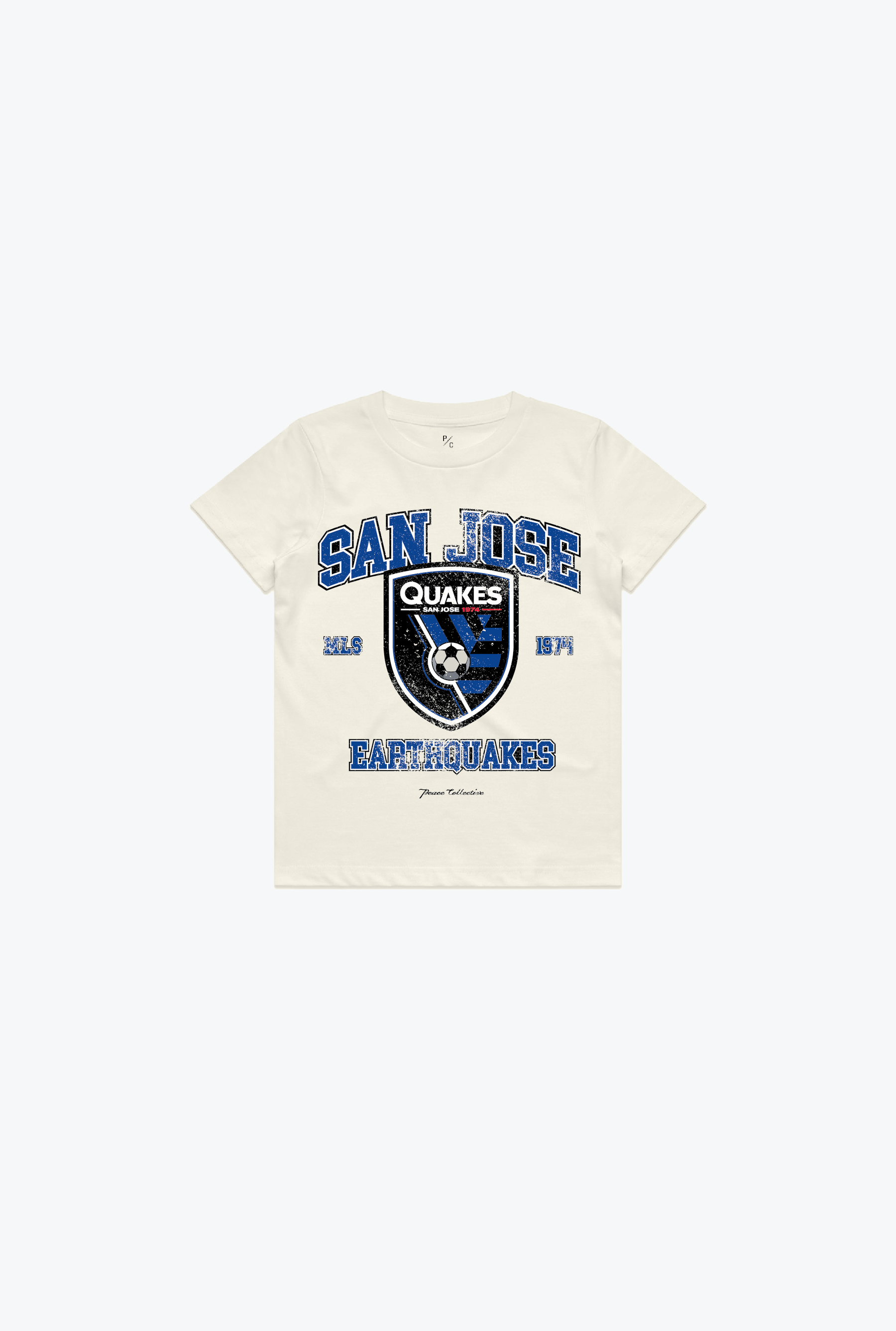 San Jose Earthquakes Vintage Washed Kids T-Shirt - Ivory