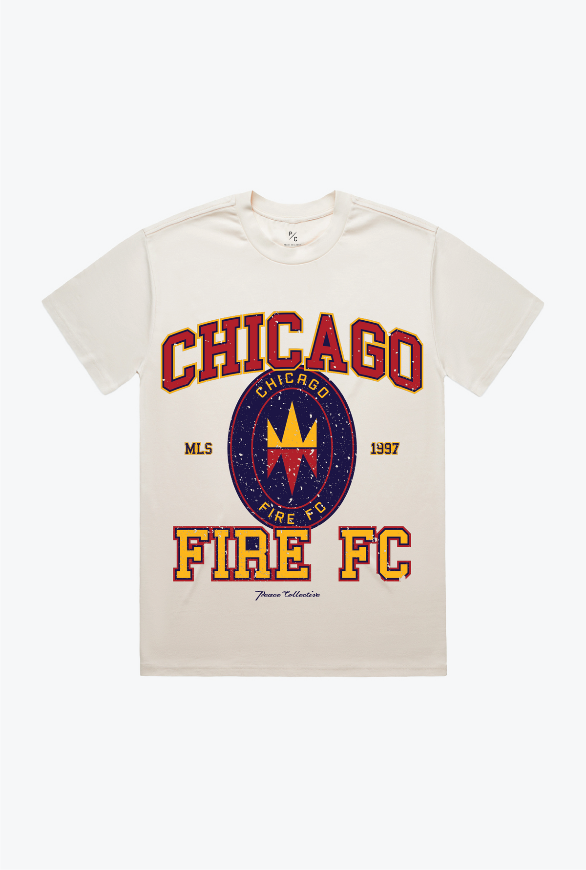Chicago Fire FC Vintage Washed T-Shirt - Ivory