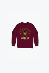 Atlanta United FC Vintage Washed Kids Crewneck - Maroon