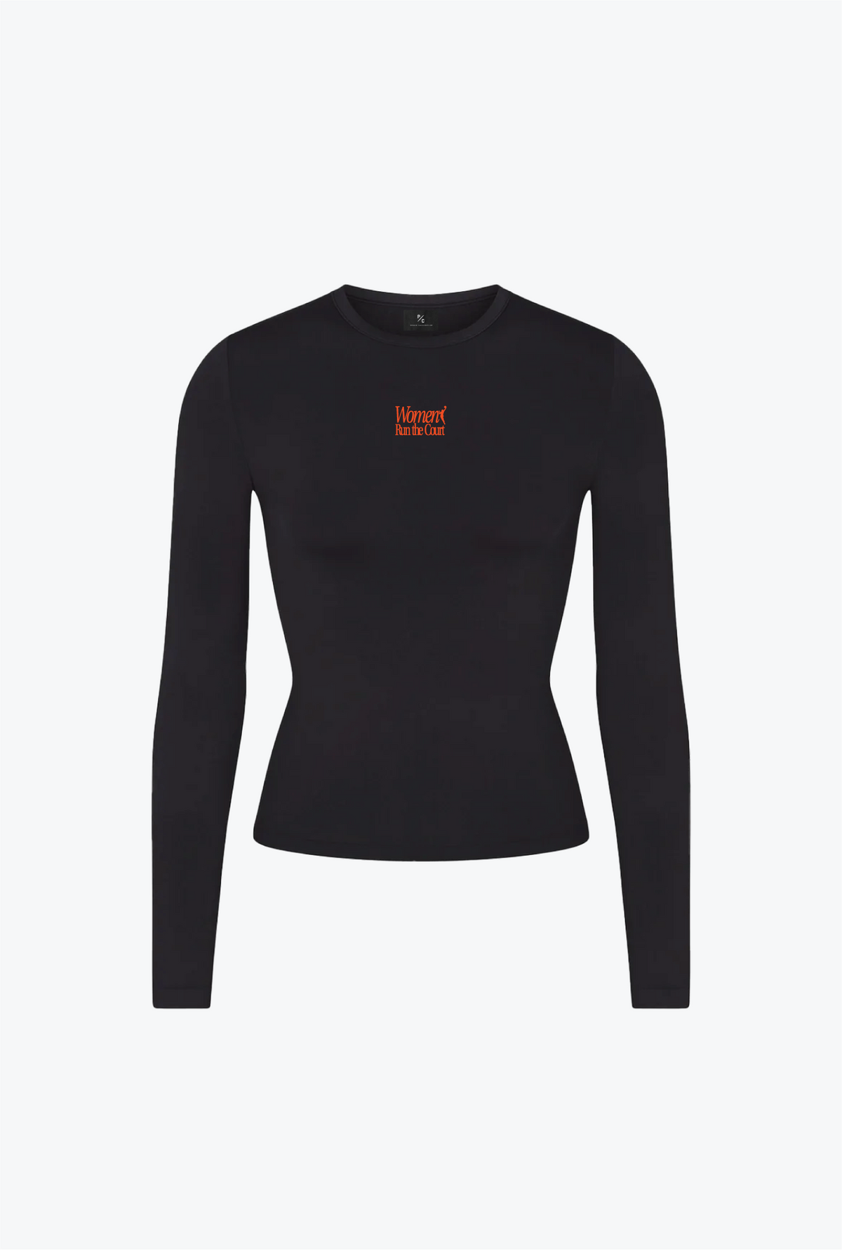 Women Run the Court Fitted Long Sleeve - Black