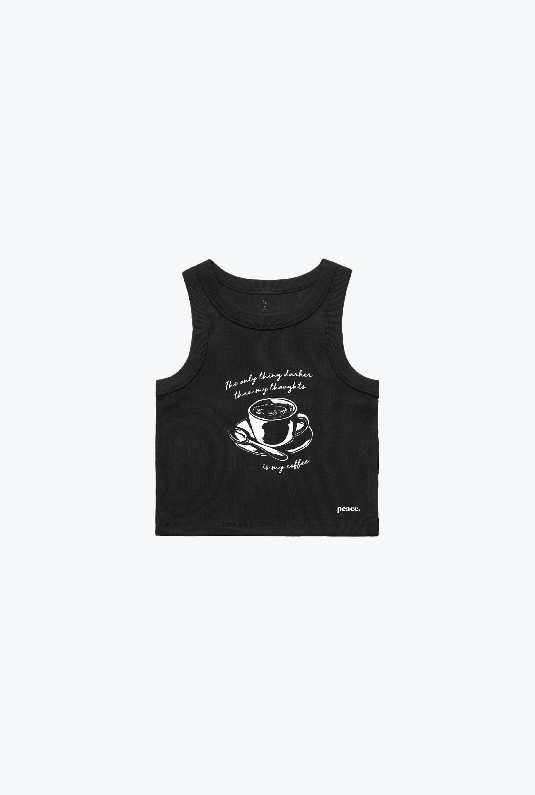 Dark Coffee Women's Cropped Tank - Black