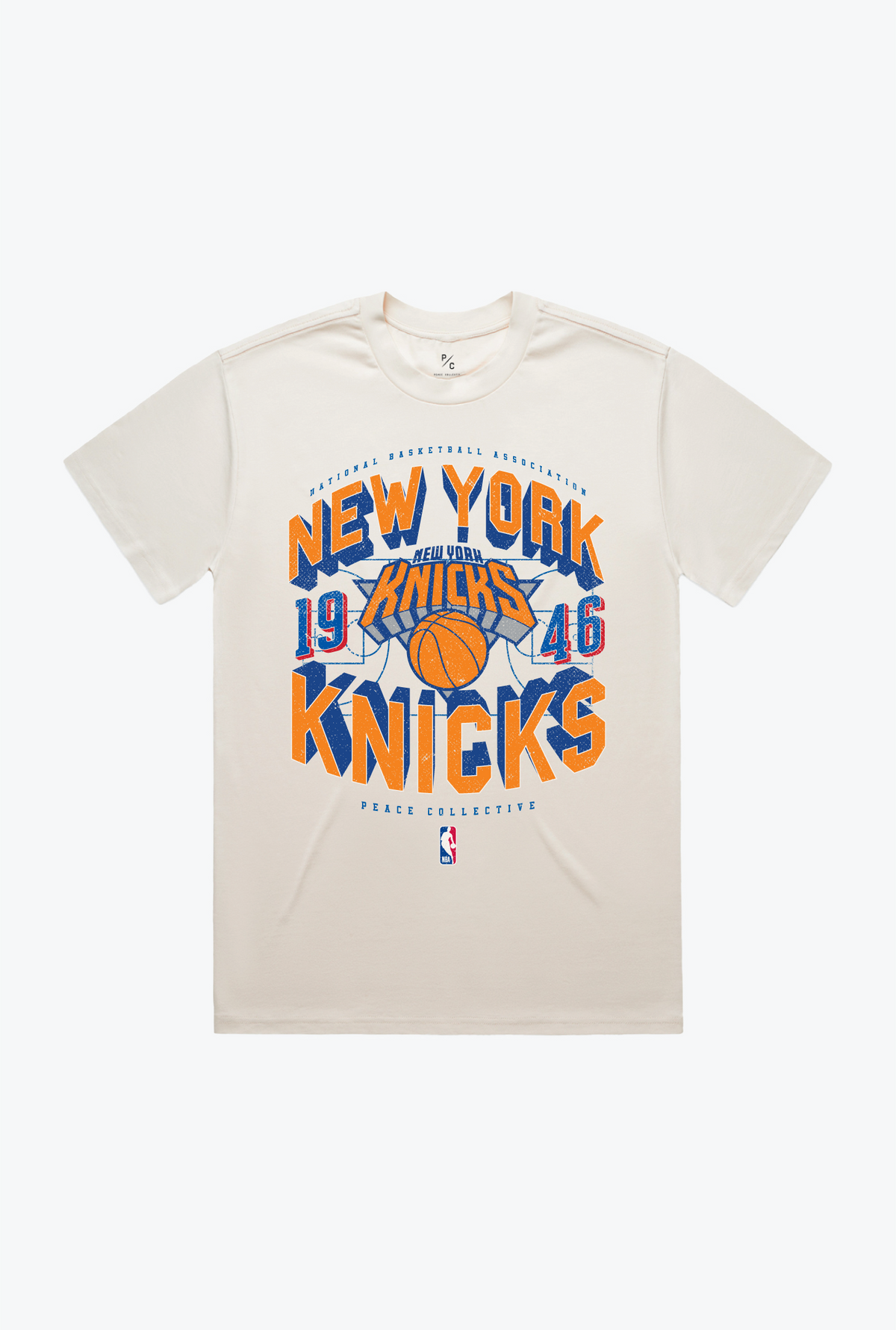 New York Knicks Court Premium T-Shirt - Ivory