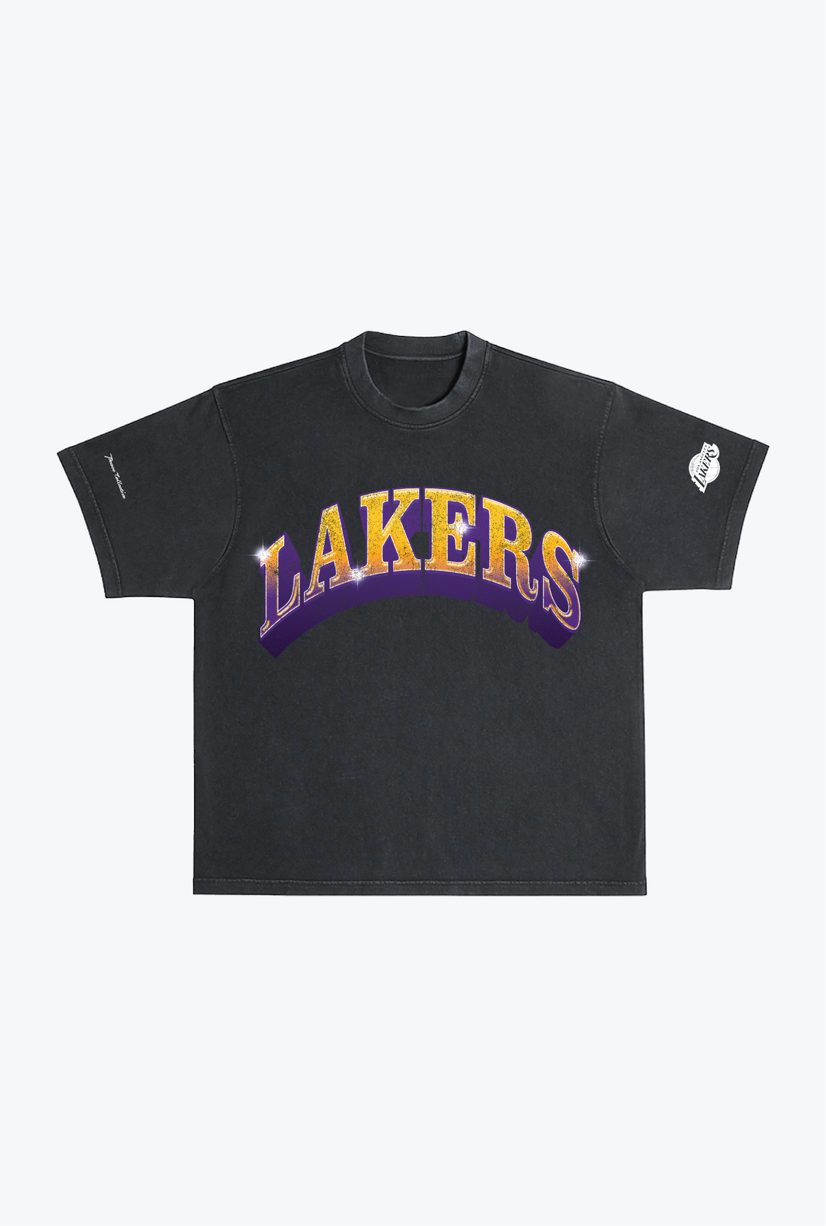 Los Angeles Lakers Graffiti Pigment Dye Heavyweight T-Shirt - Black