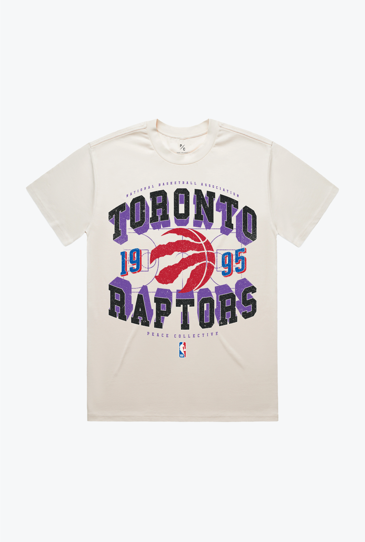 Toronto Raptors Court Premium T-Shirt - Ivory