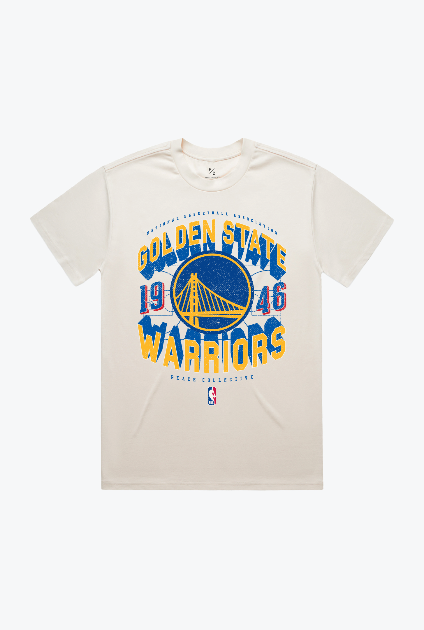 Golden State Warriors Court Premium T-Shirt - Ivory