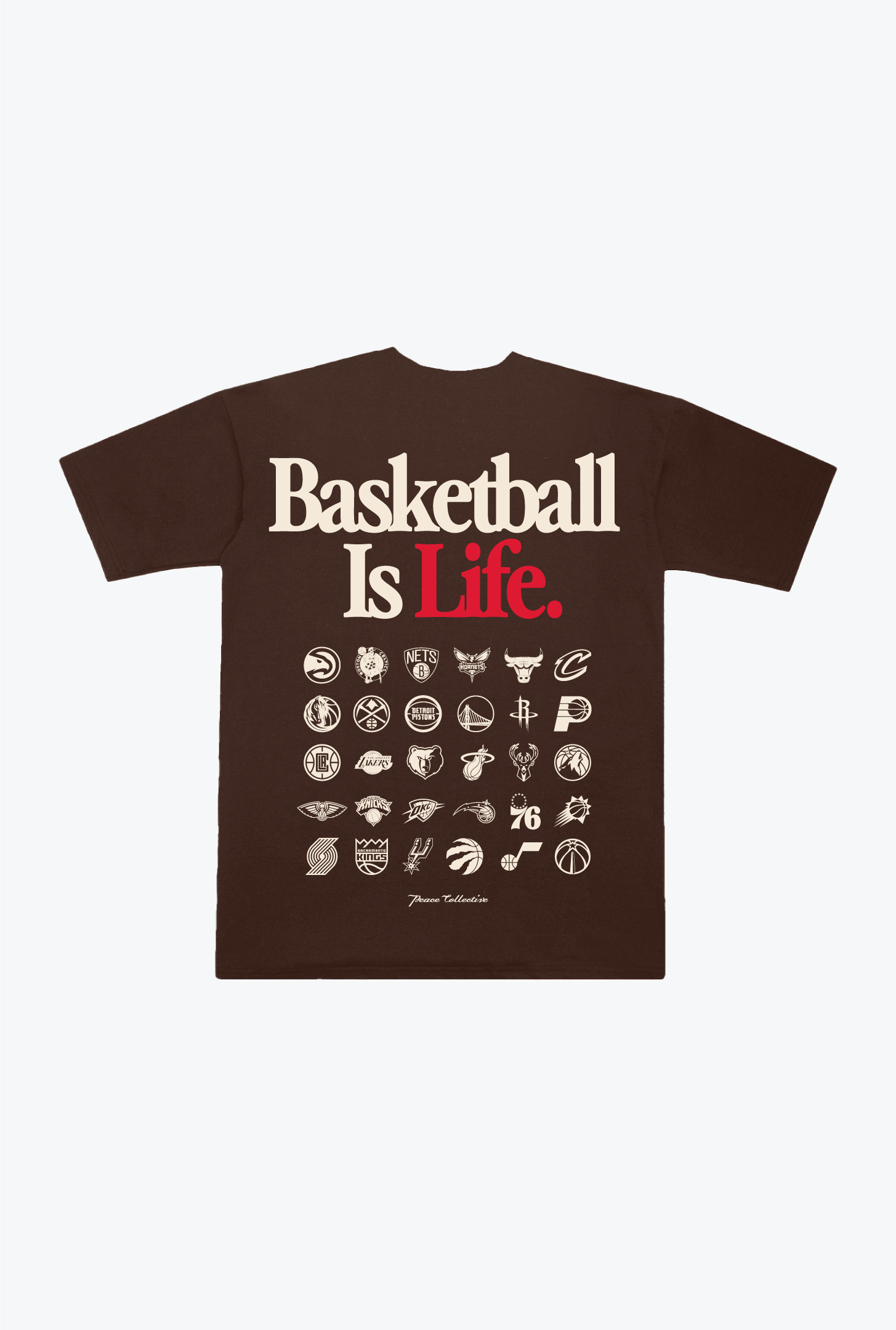 NBA Basketball is Life Heavyweight T-Shirt - Walnut