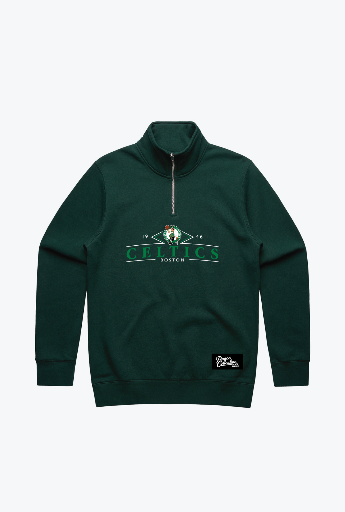 Boston Celtics Vintage Quarter Zip - Forest Green