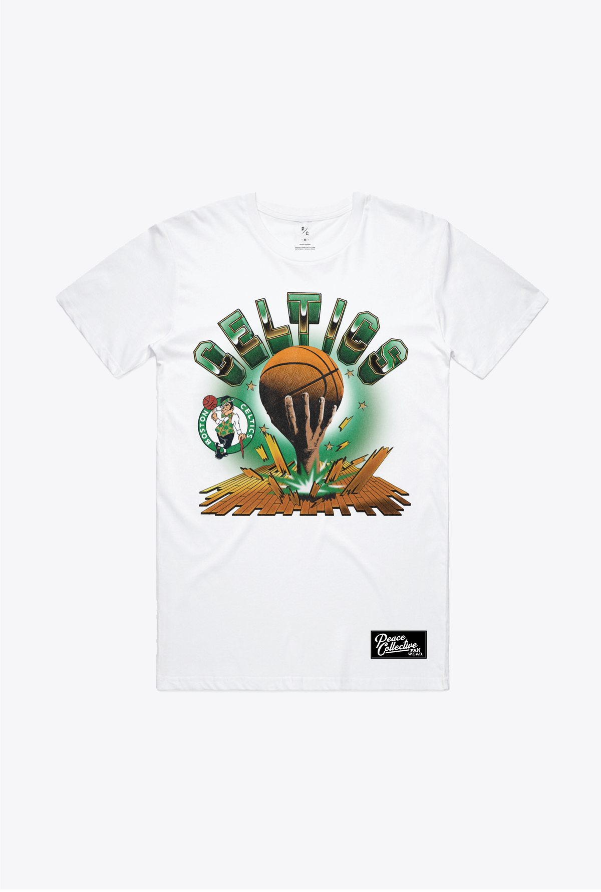 Boston Celtics Vintage Clubhouse: Break through T-Shirt - White