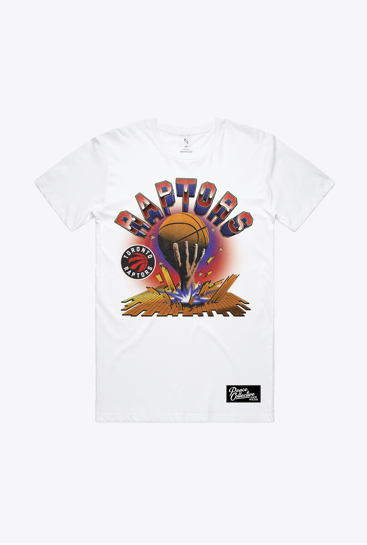 Toronto Raptors Vintage Clubhouse: Break through T-Shirt - White