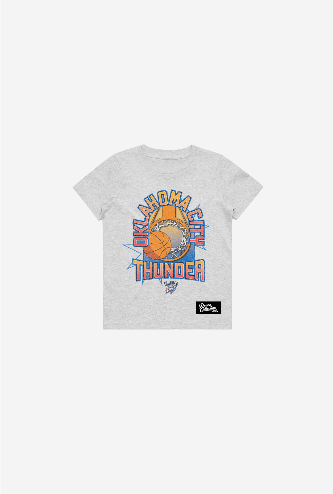 Oklahoma City Thunder Vintage Clubhouse Kids T-Shirt - Ash