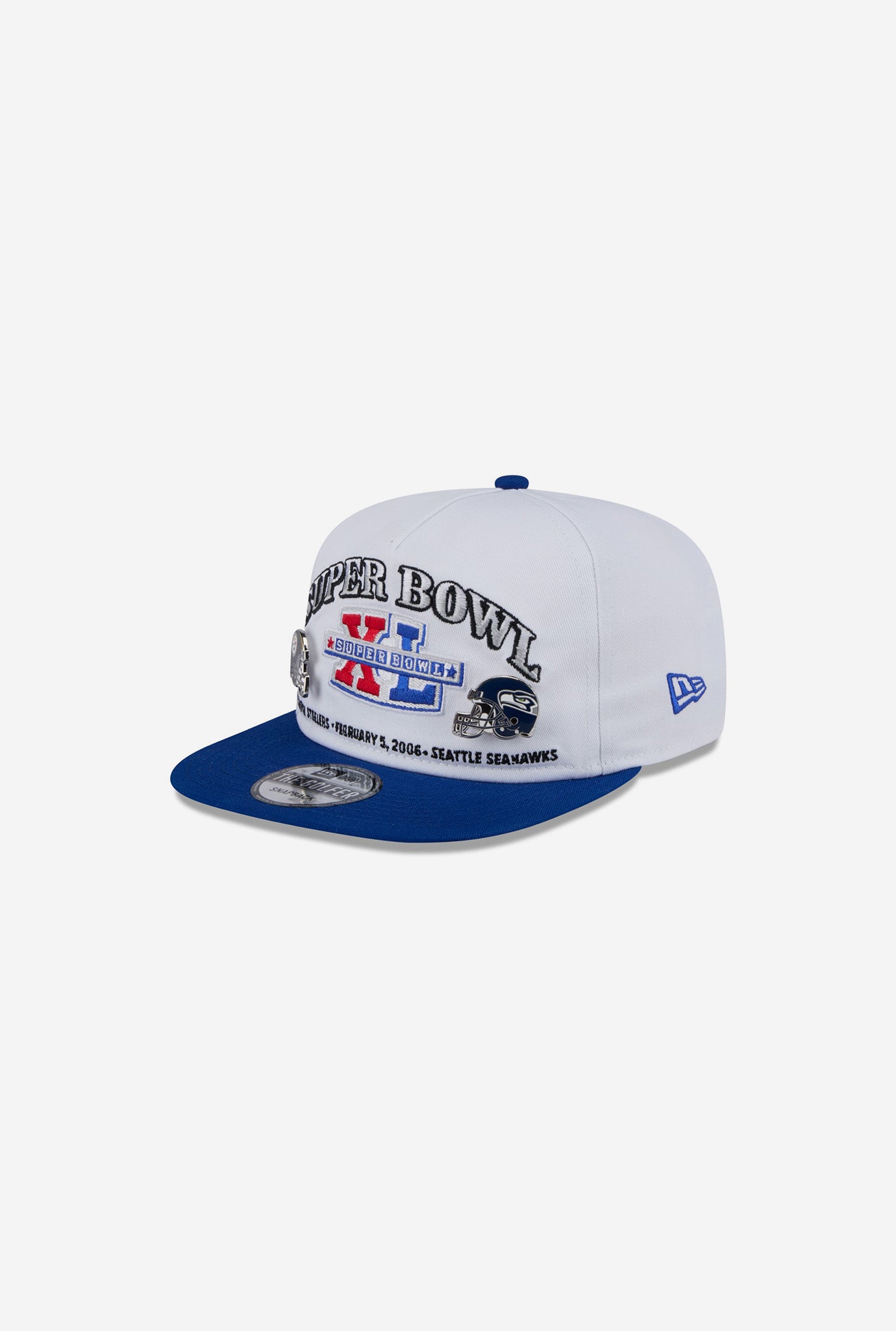 Super Bowl XL Championship Pin Golfer Hat - White