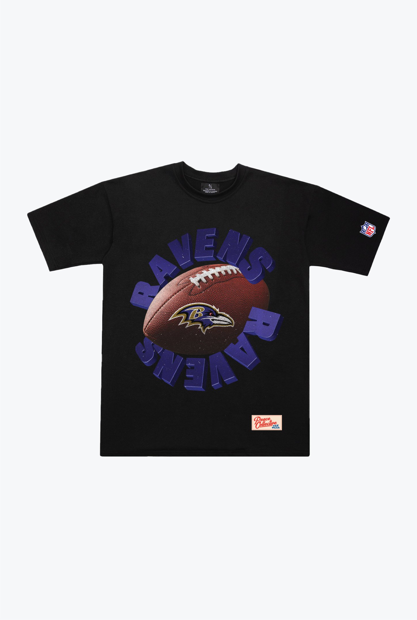 T-shirt épais Baltimore Ravens Spiral - Noir