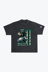 T-shirt épais teint en pièce Jalen Hurts - Noir