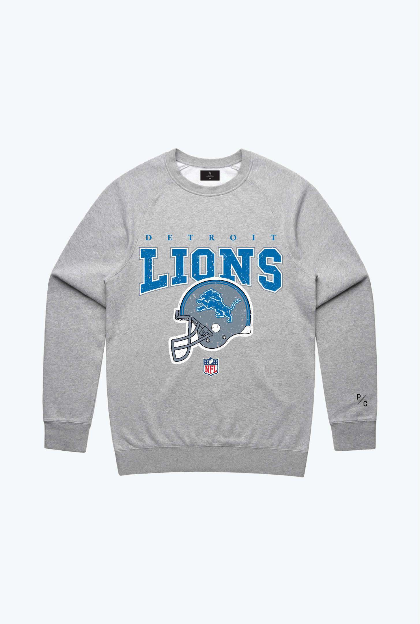 Pull ras du cou vintage Detroit Lions - Gris