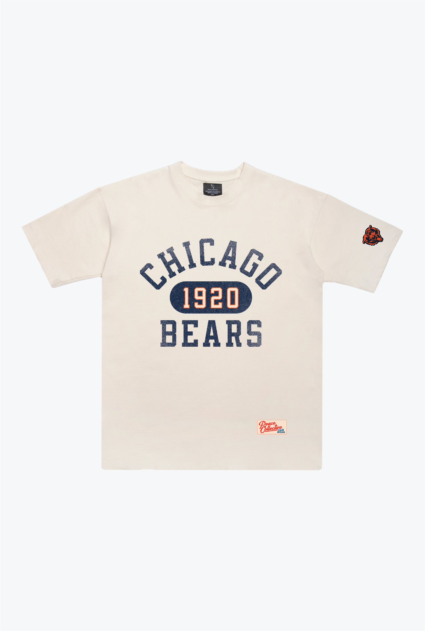Schweres T-Shirt des Chicago Bears Athletic Club – Elfenbein