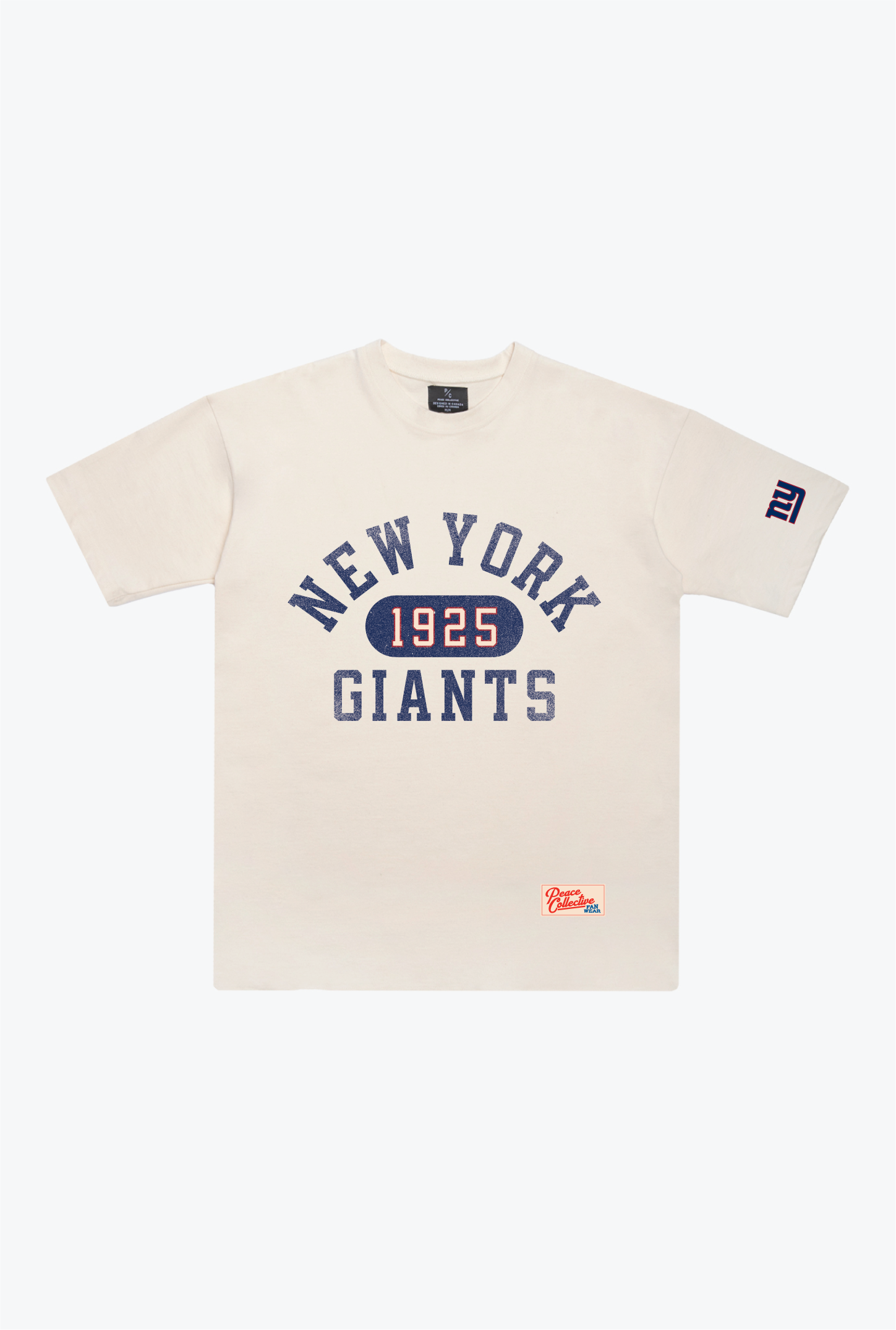Schweres T-Shirt des New York Giants Athletic Club – Elfenbein