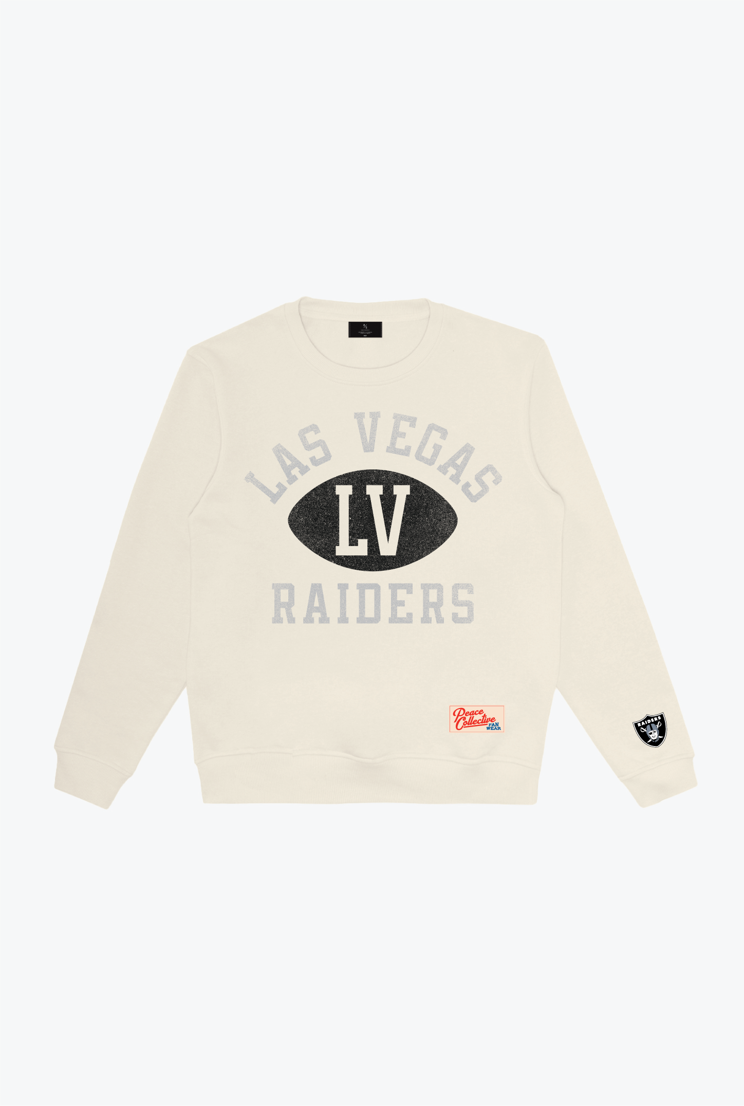 Pull ras du cou épais d'échauffement des Raiders de Las Vegas - Ivoire