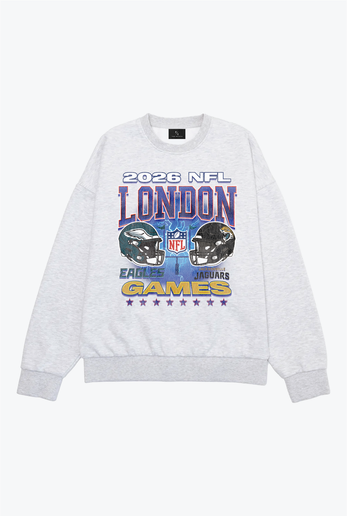 Philadelphia Eagles vs. Jacksonville Jaguars London Crewneck - Ash